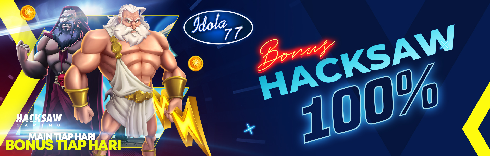 WELCOME BONUS HACKSAW GAMING 100%	